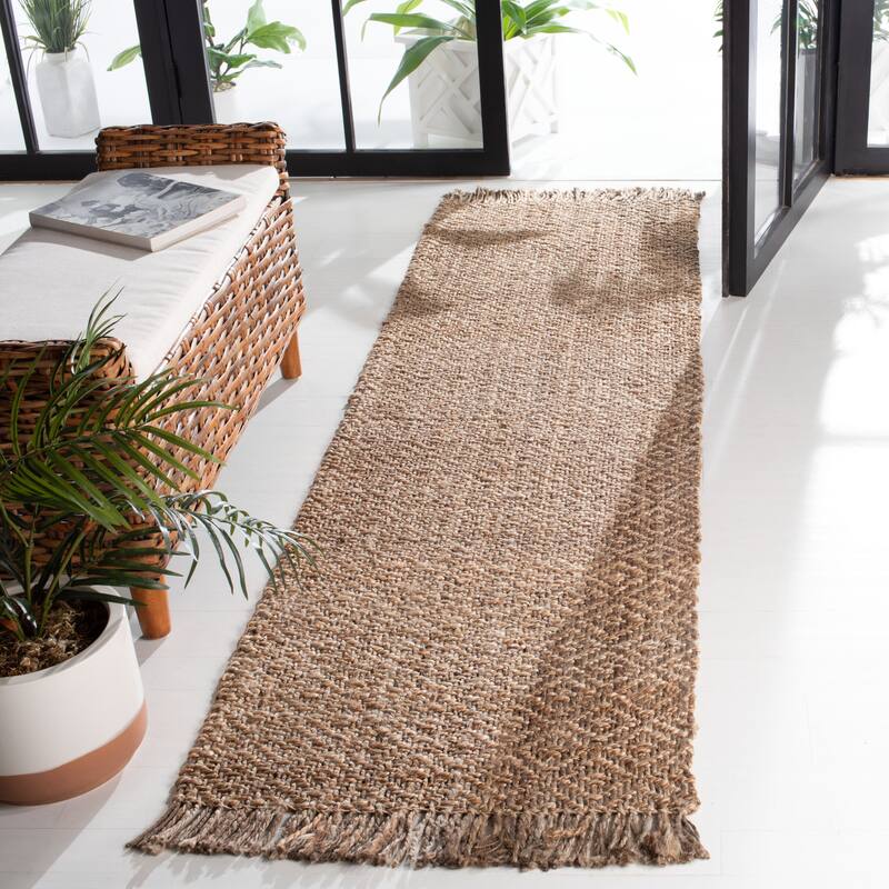 SAFAVIEH Handmade Natural Fiber Heidy Farmhouse Rug - 2'3" x 8' Runner - Grey/Natural