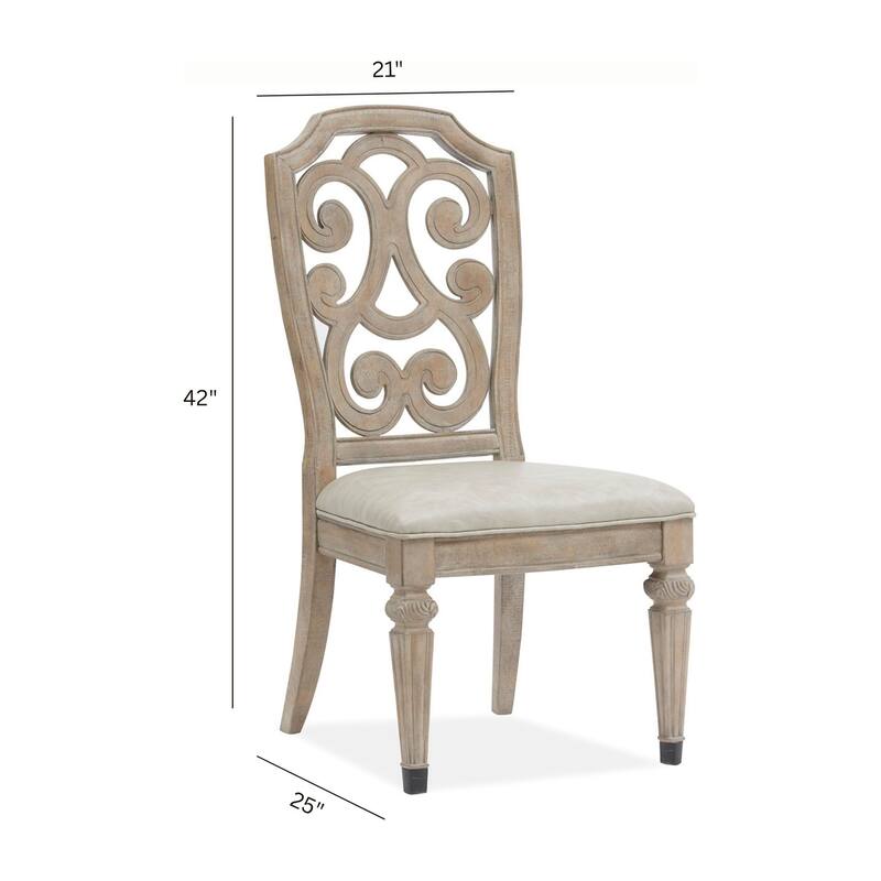 Magnussen Home Marisol Fawn Upholstered Side Chair Two Pack - 21''W x 25''D x 42''H