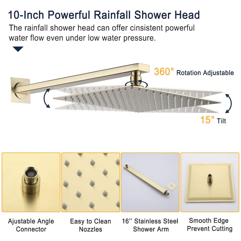 12" Wall Mounted Rain Shower Head Systems