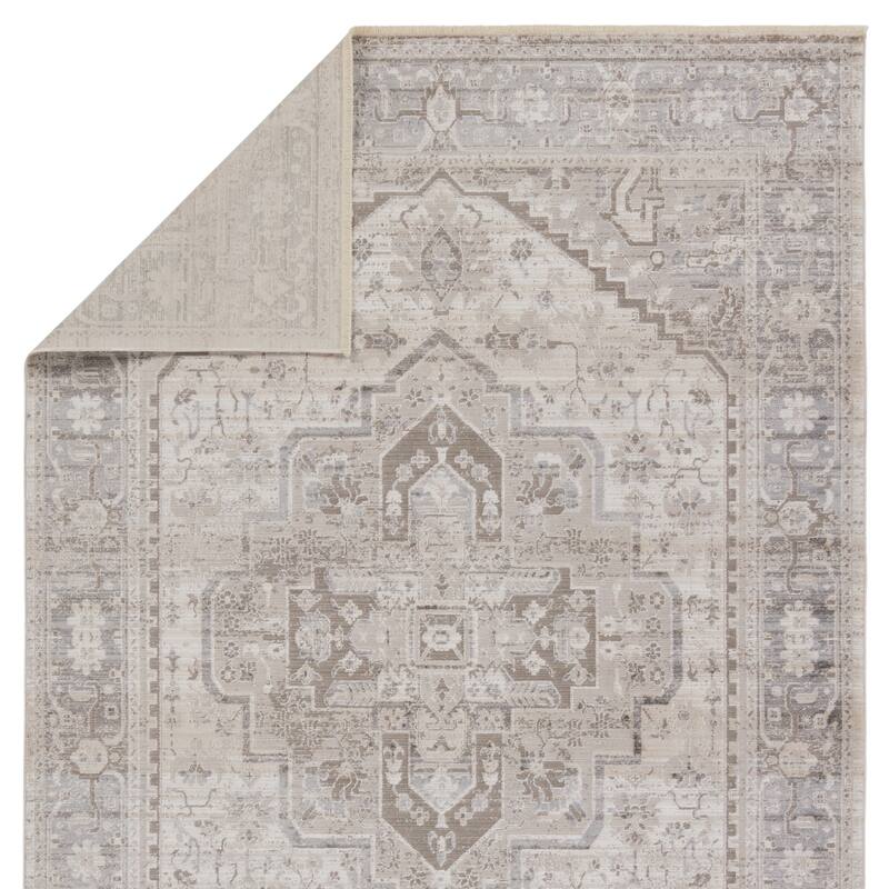 Venn Medallion Taupe/ Silver Area Rug