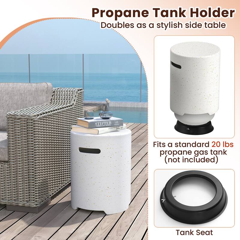 Gymax 40,000 BTU Outdoor Fire Pit Table Set w/ Tank Holder Stainless