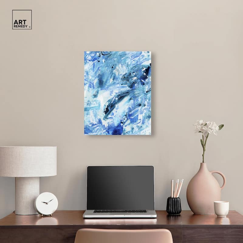 Impasto Blues Canvas by Art Remedy, Gallery Wrapped