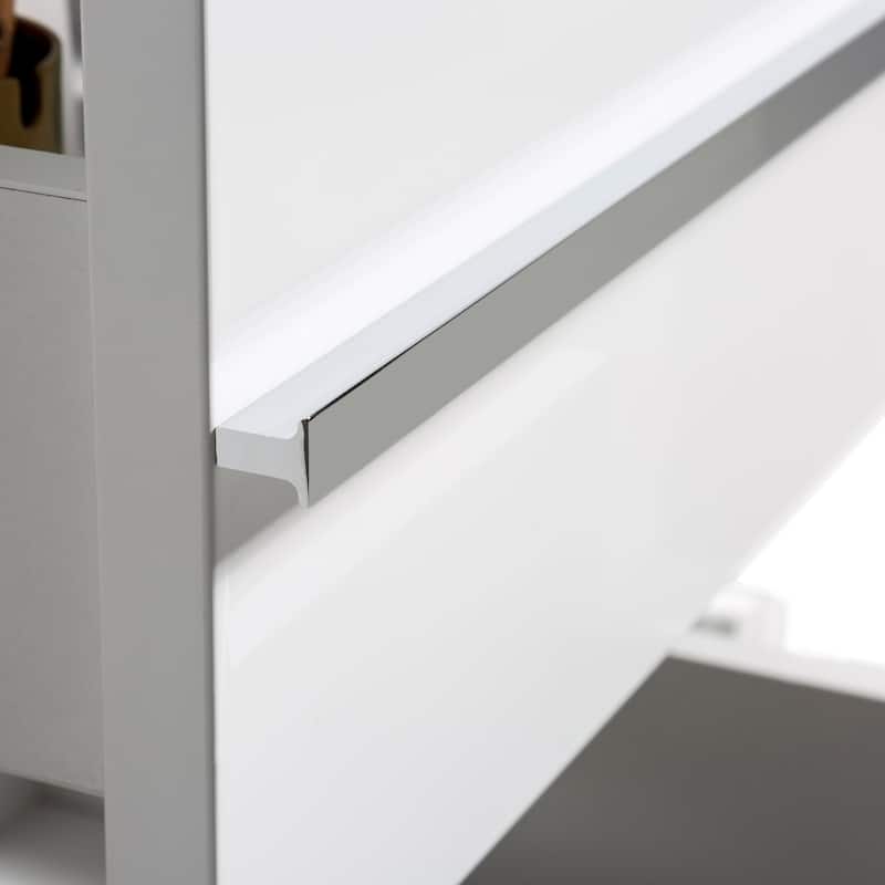 Freestanding Bathroom Vanity Set in HG-White with Integrated Solid Surface Sink