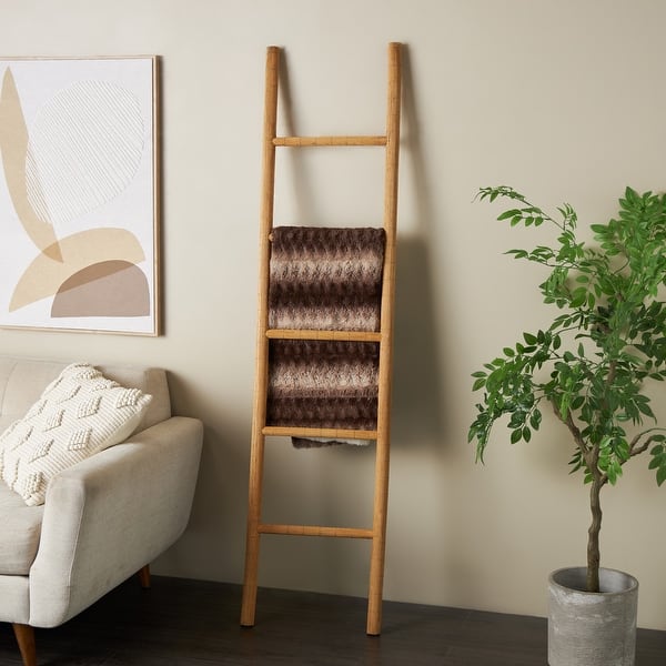 Brown Wood Handmade 5 Rack Ladder - 2"W x 17"L x 71"H