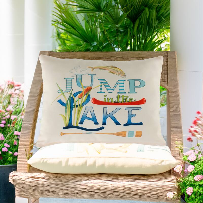 Magnolia Casual Outdoor Pillow Jump in Lake 13x18