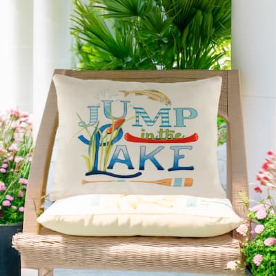 Magnolia Casual Outdoor Pillow Jump in Lake 13x18