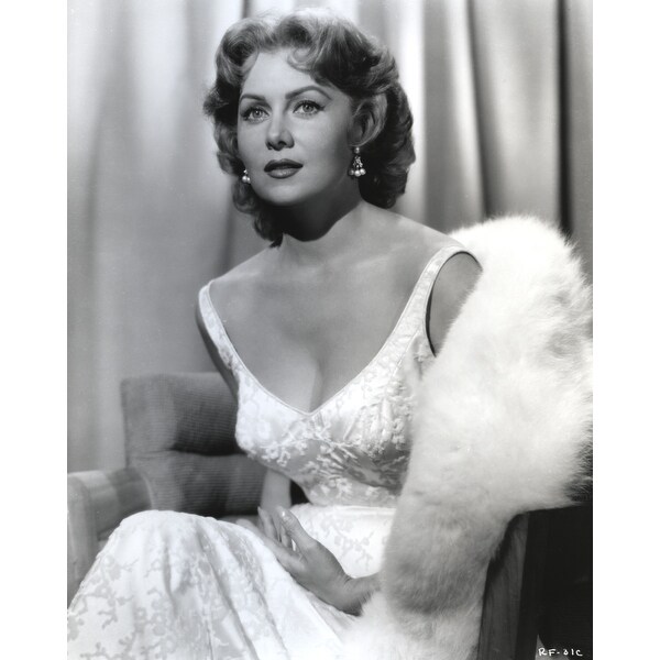 Shop Rhonda Fleming Sitting On A Chair Wearing A White Gown Photo Print Overstock 25373862