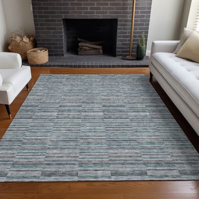 Premium Washable Super Soft Geo Stripe Mayfield Rug