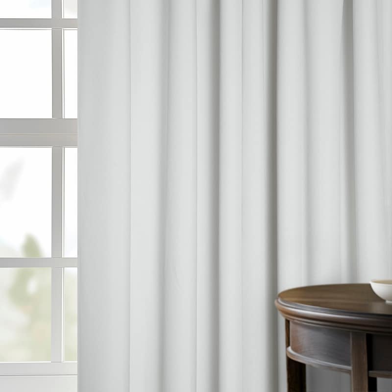 Exclusive Fabrics Solid Performance Linen French Pleated Thermal Blackout Curtains for Bedroom & Living Room Curtains (1 Panel)