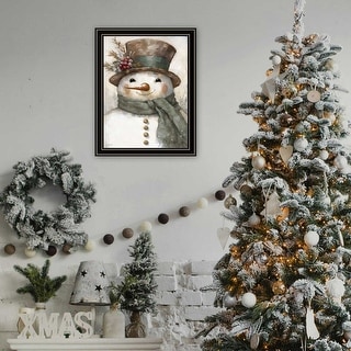 Trendy Decor 4U “Santa’s Winter Stroll” Black Framed Wall Art by Jo Moulton
