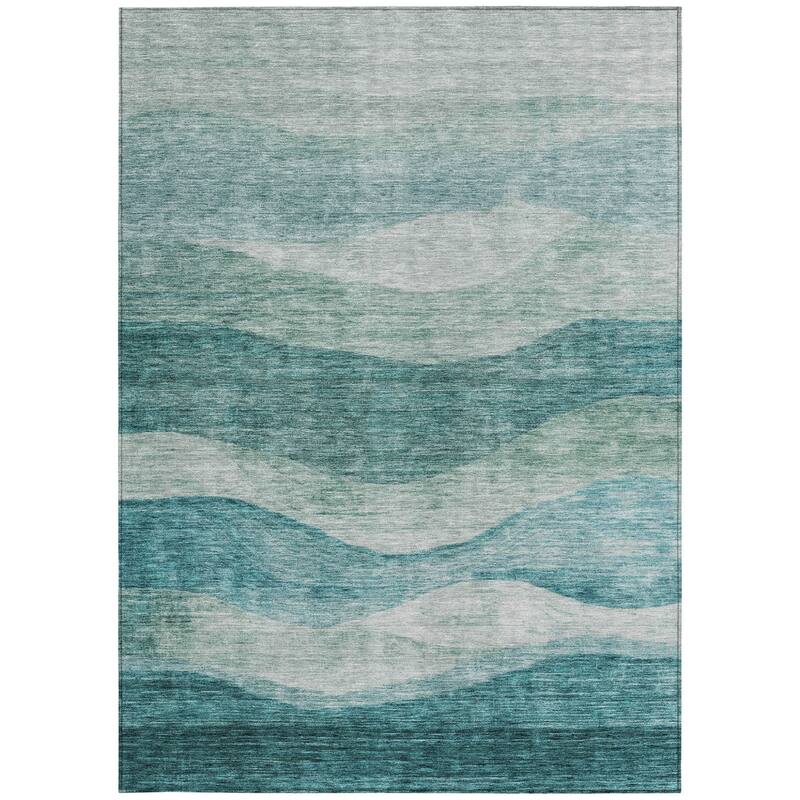 HomeRoots Abstract Transitional Rectangle Outdoor Rug