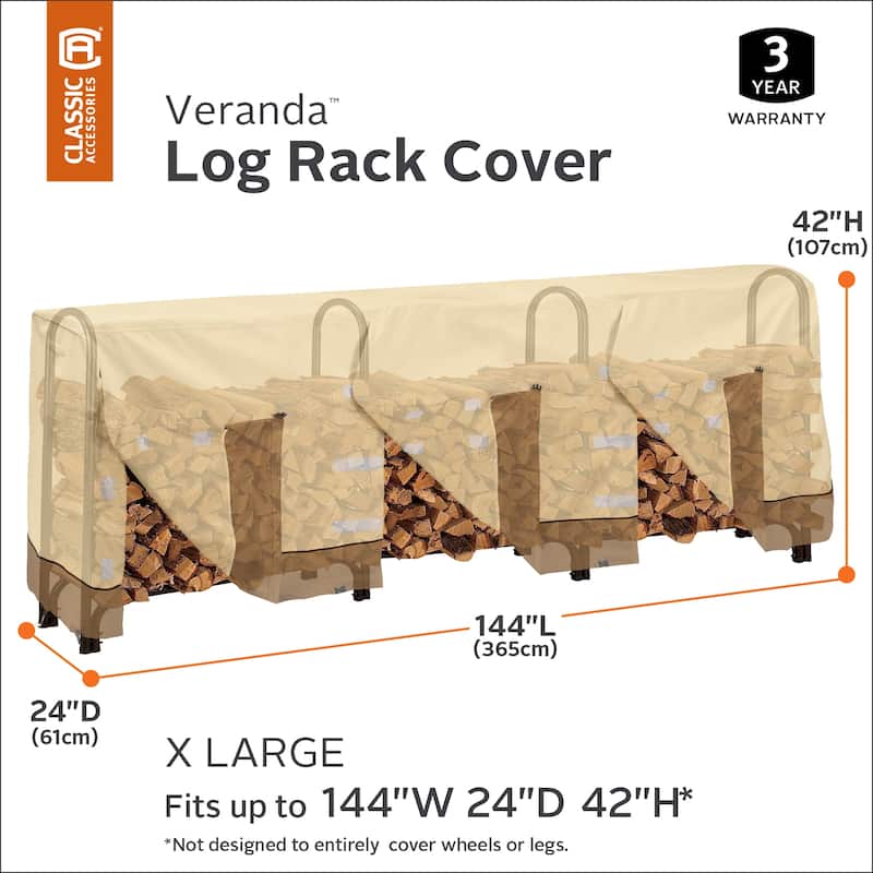 Classic Accessories Veranda Water-Resistant 12 Foot Log Rack Cover