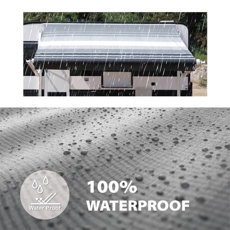 ALEKO Retractable 12 X 8 ft RV Awning or Patio Canopy Black Fade