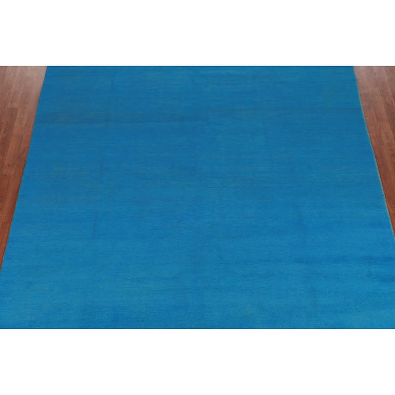 Blue Modern Gabbeh Persian Area Rug Handmade Wool Carpet - 8'3" x 10'10"