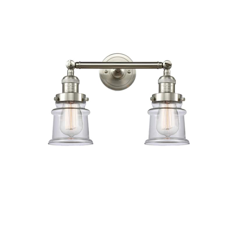 Innovations Lighting Small Canton 2 Light 17" Wide Bathroom Vanity - Brushed Satin Nickel / Clear