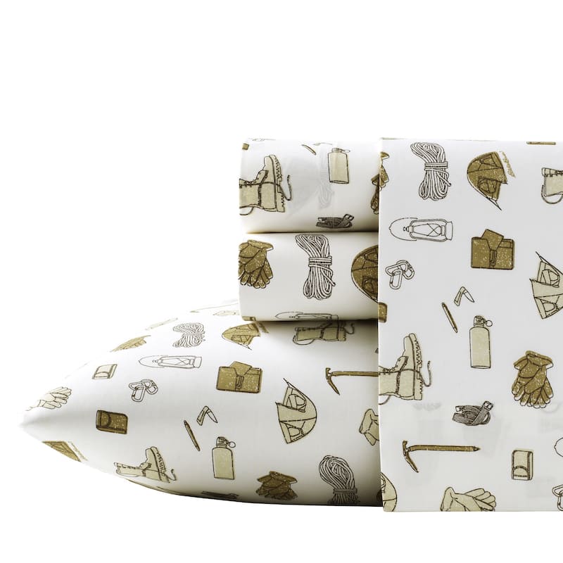 Eddie Bauer Printed Cotton Percale Deep Pocket Sheet Set