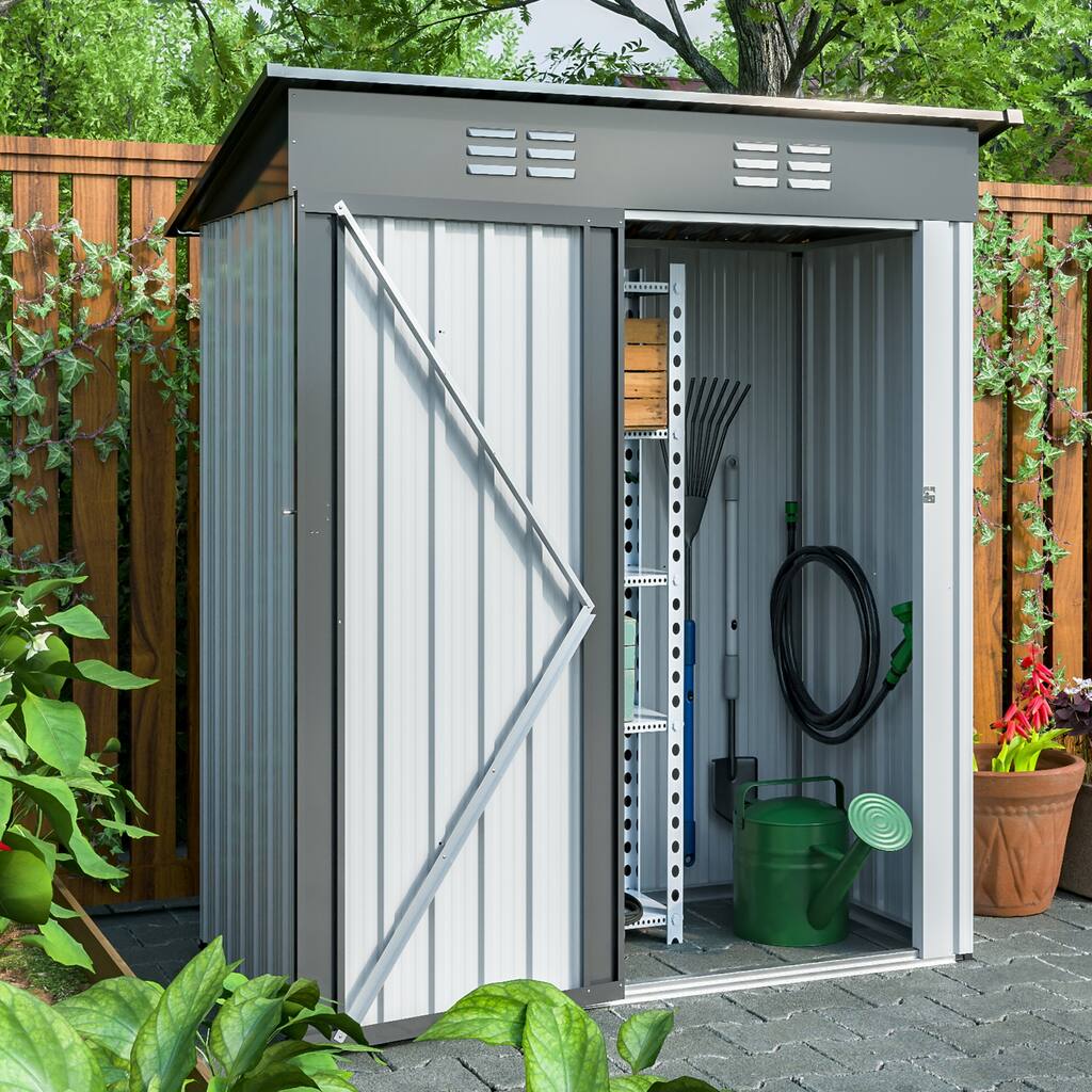 5 X 3 Ft Outdoor Storage Shed with Lockable Doors