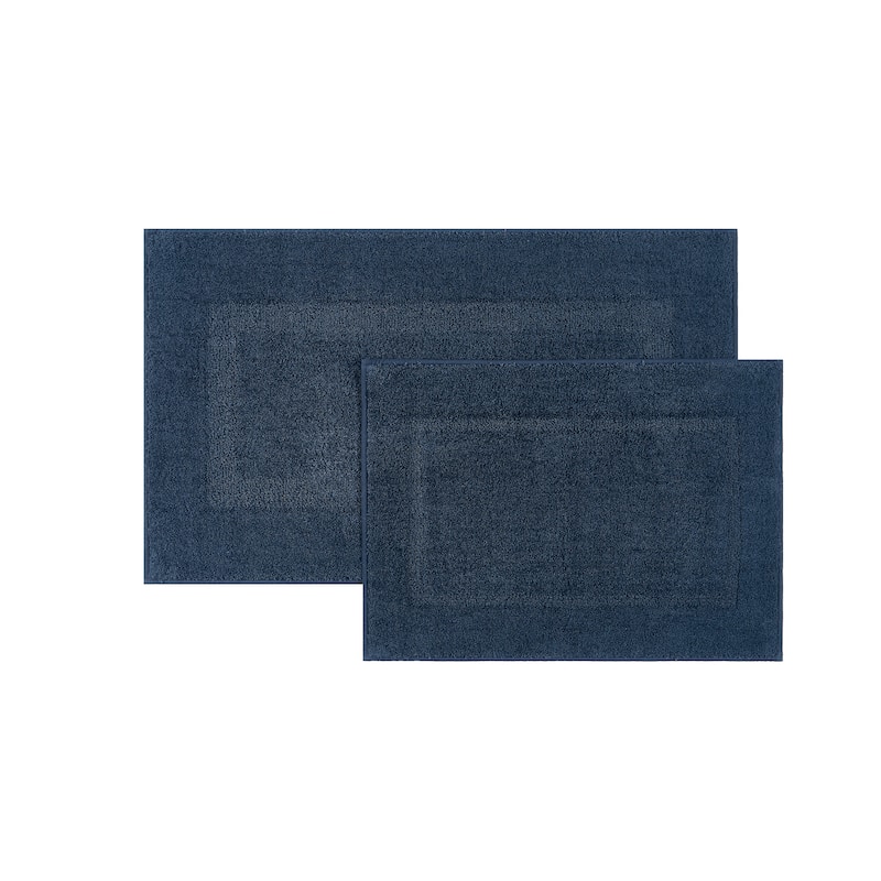 Brooklyn Loom Super Soft Bath Rug - Blue - (1) 17x24, (1) 20x34
