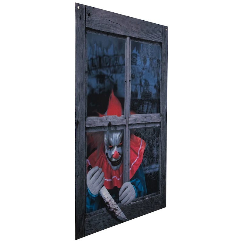 Creepy Clown Scary Window Halloween Decoration - 47".