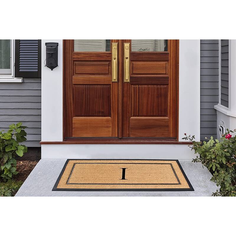 A1HC Natural Coir Monogrammed Door Mat for Front Door, Durable Large Outdoor Rug, Heavy Duty Welcome Doormat - 24" X 48"