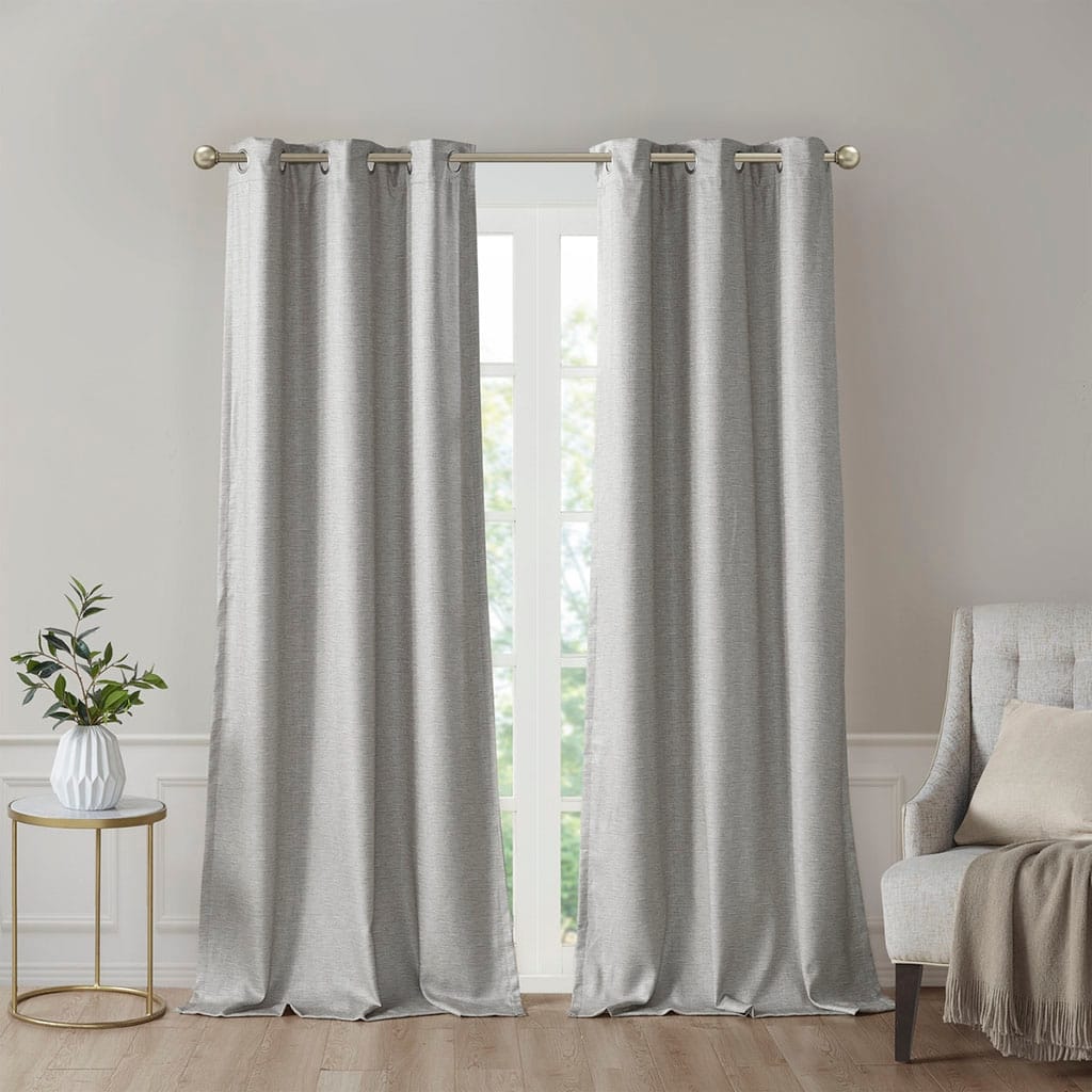 Tonal Printed Faux Silk Total Blackout Curtain Panel
