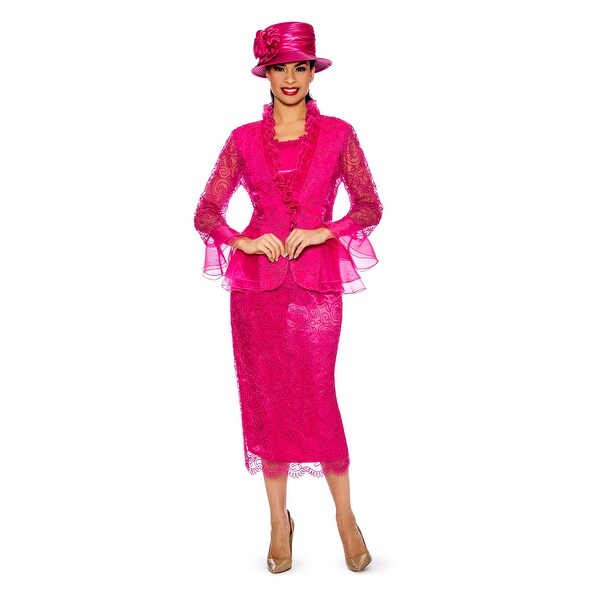 Giovanna Signature Women's 3-pc Lace Suit w/ Organza Trims. Opens flyout.