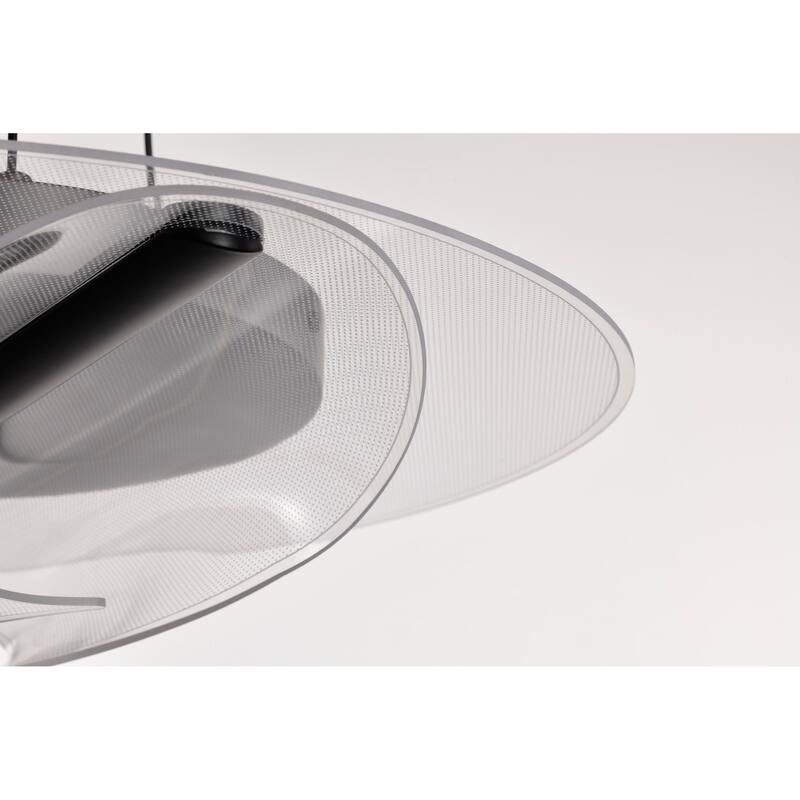 Geneva 18 Inch LED Pendant Matte Black Silk Screened Acrylic Lens - Matte Black
