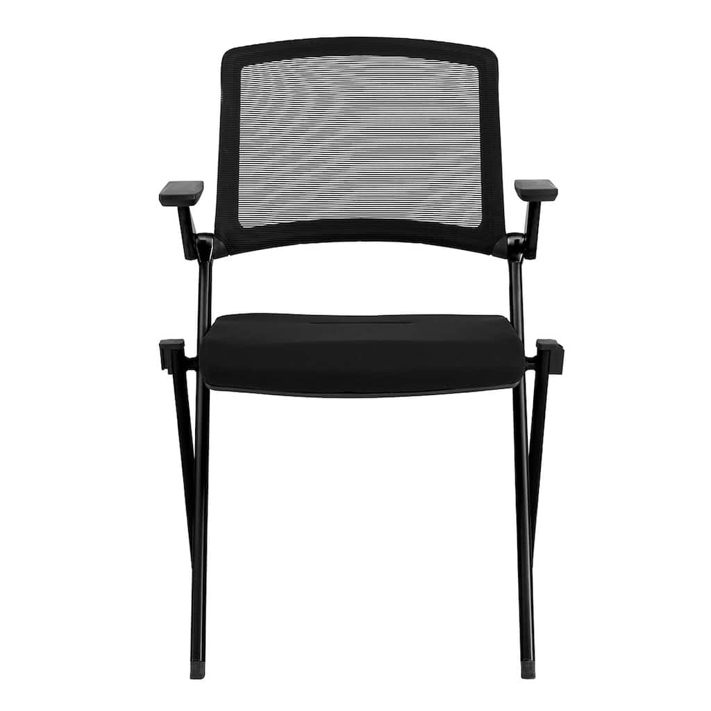Set of Two Folding and Stacking Mesh Armchairs - 23.63" W x 33.86" H x 22.05" D