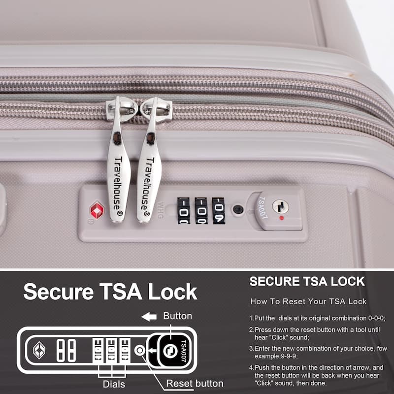 Expandable Hardshell Suitcase Double Spinner Wheels PP Luggage Sets with TSA Lock,3-Piece Set (20/24/28)