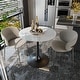 preview thumbnail 15 of 27, Kitchen Dining Table Marble Tabletop Round Modern Sintered Stone Bar Bistro Table