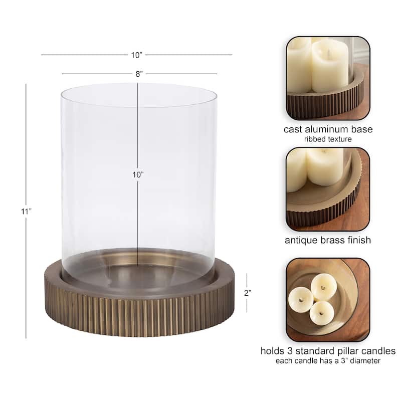 Kate and Laurel Rooks Metal Candle Holder - 10x10x11