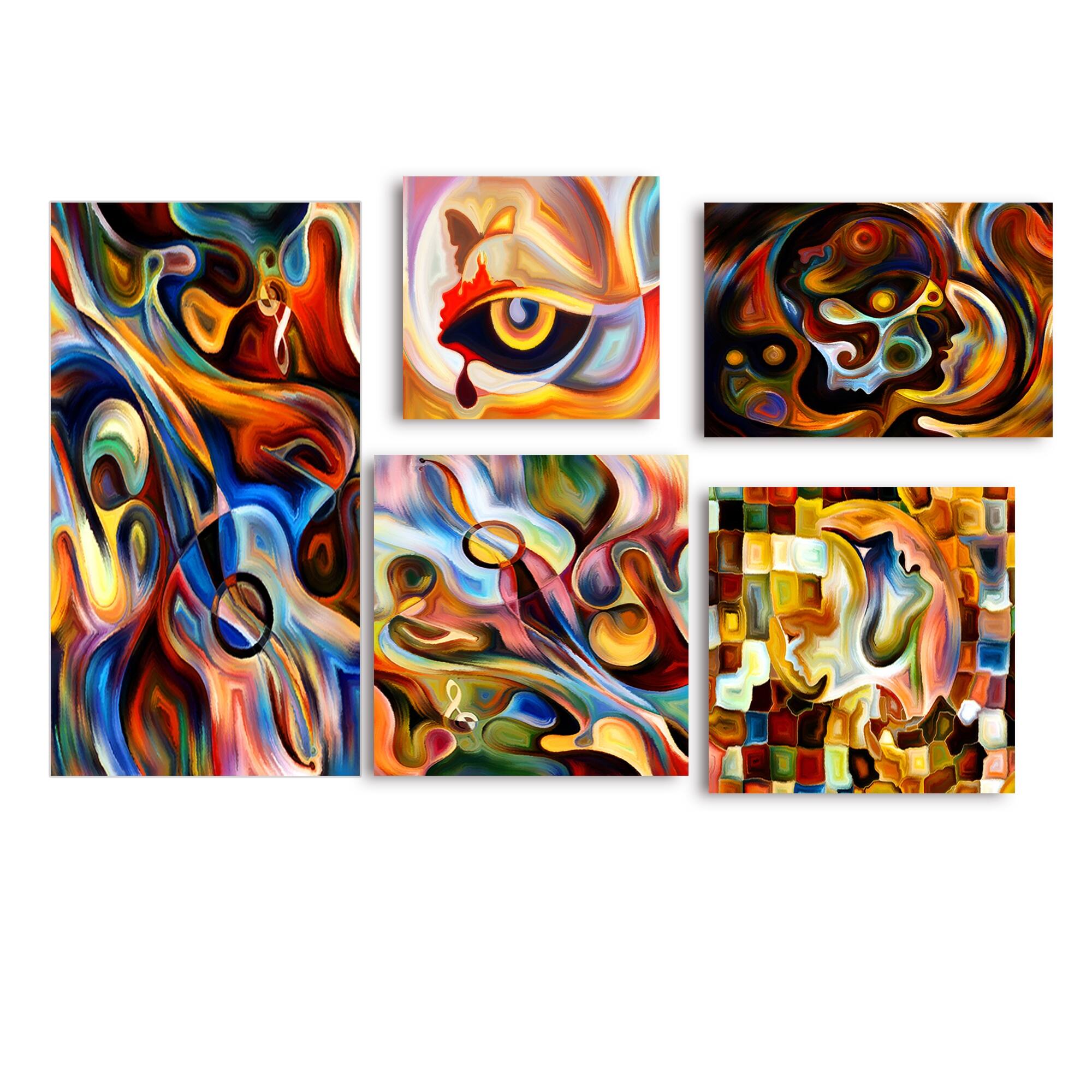 Shop Designart Abstract Music Collection Abstract Wall Art Set