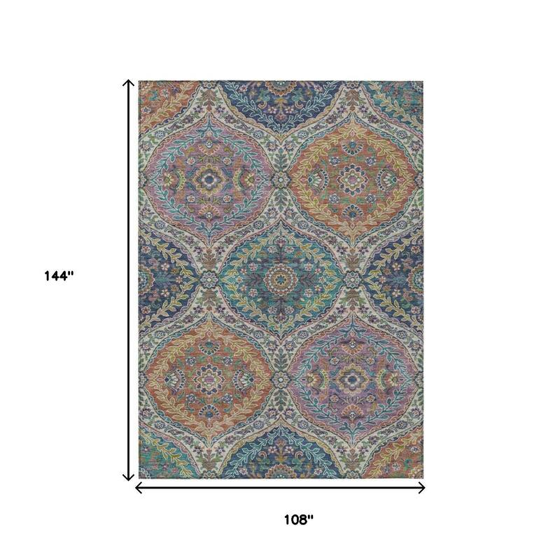 HomeRoots Floral Traditional Rectangle Outdoor Rug