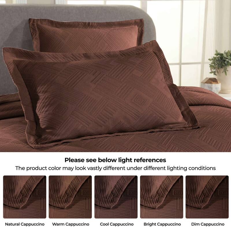 Superior Geometric Fret Cotton Decorative Bedspread Set