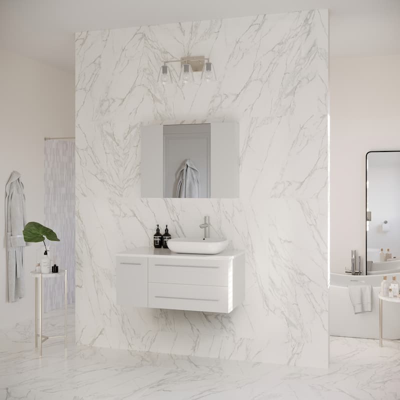 Fresca Lucera 36" Wall Mounted Single Basin Vanity Set with Cabinet,
