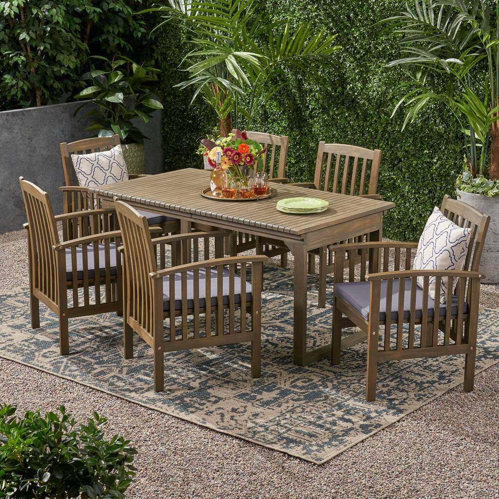 Christopher Knight Home - Sorrento Outdoor 6 Seater Expandable Acacia Wood Dining Set