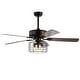 preview thumbnail 5 of 11, JONATHAN Y Edith 52" 3-Light Industrial Metal/Wood LED Ceiling Fan With Remote, Forged Black