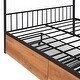 preview thumbnail 15 of 13, Black Full Size Metal House Bed with Two Drawers & Roof
