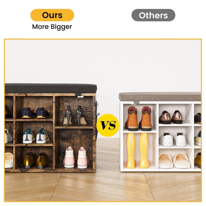 Shoe Storage Bench with Cushion