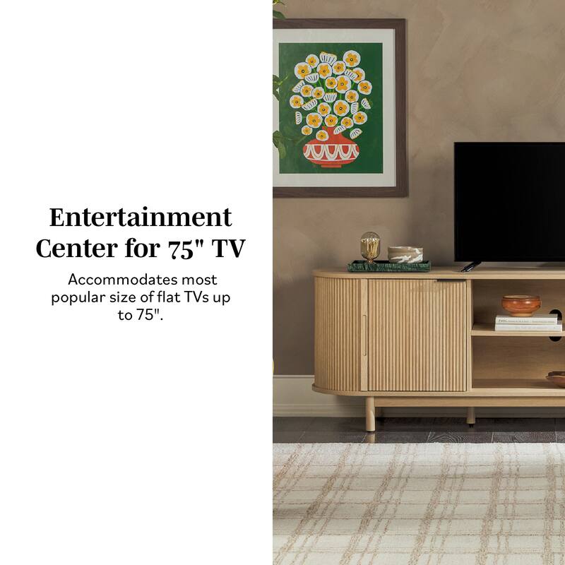 Middlebrook Designs Modern Reeded 70-inch TV Stand with Open Storage