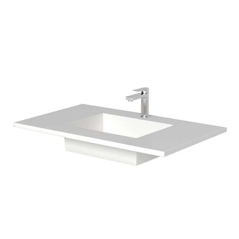 Serenity Solid-Surface Bathroom Vanity Top with Sink