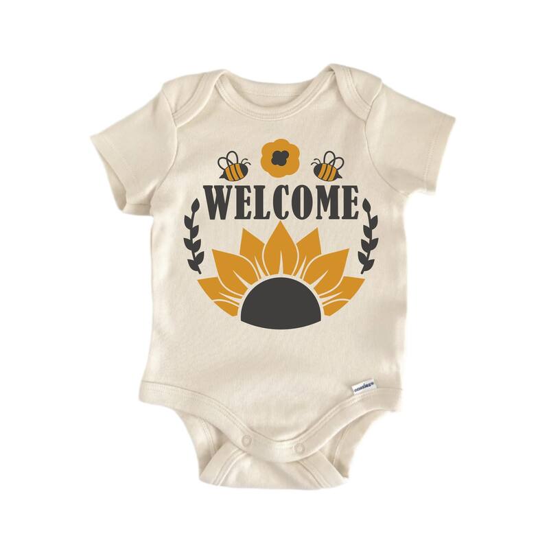 Welcome Honey Bee - Baby Boy Girl Clothes Infant Bodysuit Funny Cute - White - 0-3M