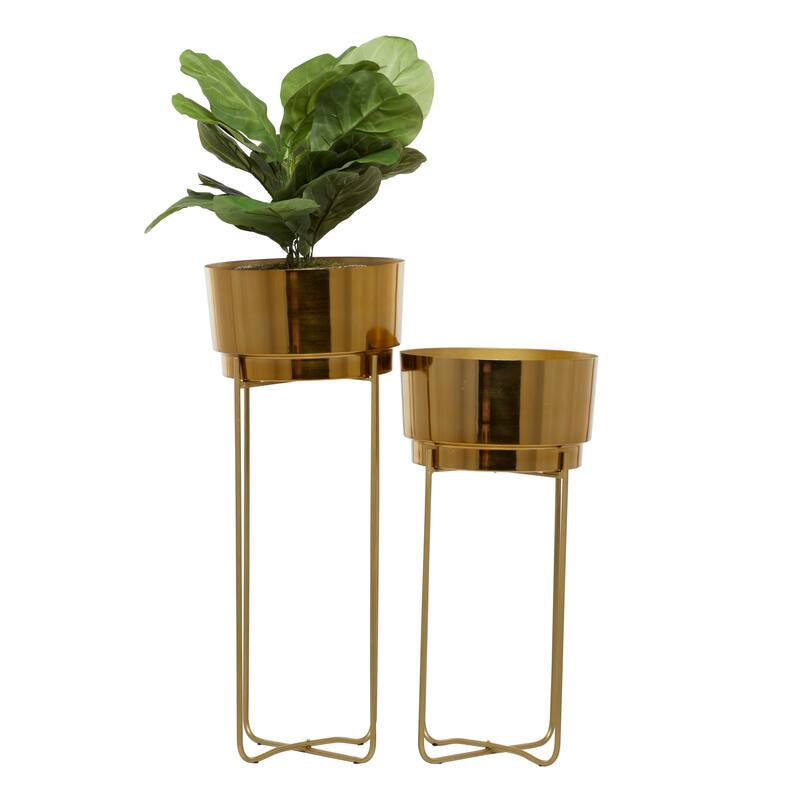 CosmoLiving by Cosmopolitan Metal Contemporary Planter (Set of 2) - S/2 31", 25"H