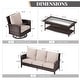 preview thumbnail 88 of 99, MAISON ARTS Extra-Large Patio Wicker Sofa Conversation Set with Coffee Table, Oversize Seat with 5.5'' Thick Padded Cushion