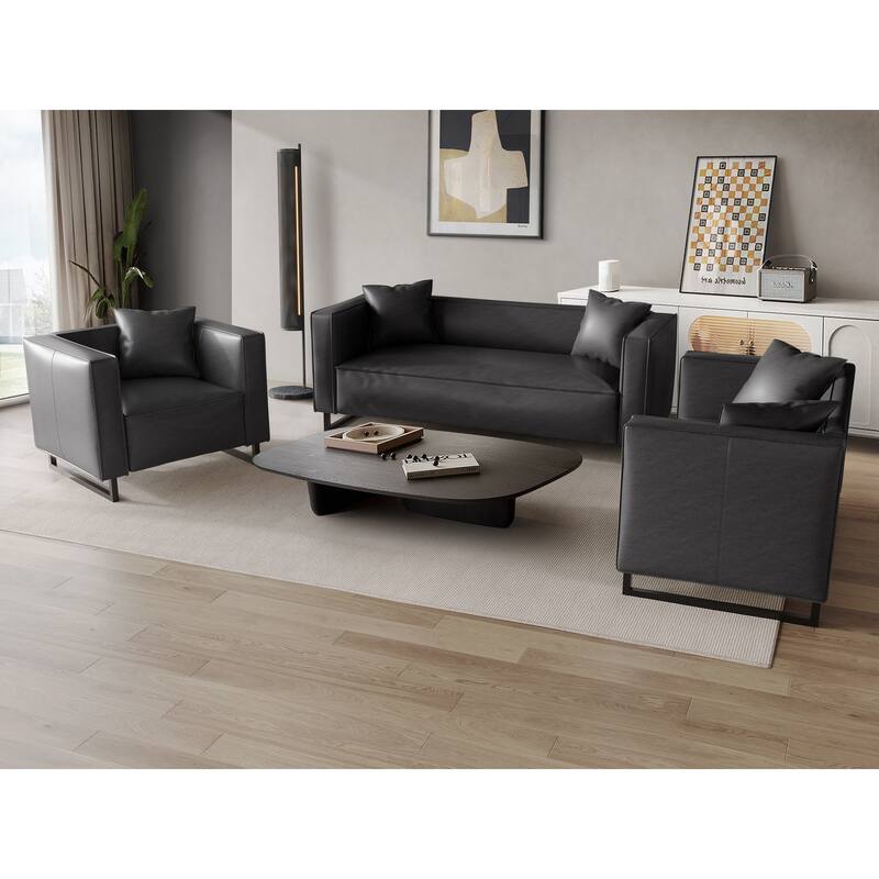 CraftPorch Mid Century Modern 3- Pieces Upholstered Living Room Set
