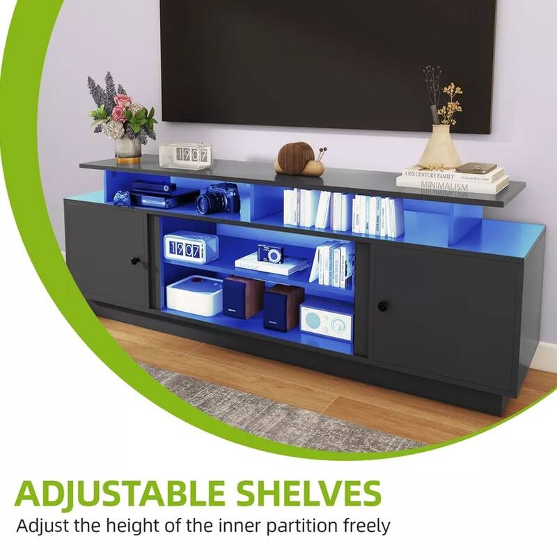 70" Modern TV Stand with Light Strip for TVs Up to 75" - 73 inches