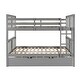 preview thumbnail 7 of 11, Full over Full Bunk Bed with Twin Size Trundle and Ladder, Grey