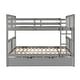 preview thumbnail 7 of 35, Full over Full Bunk Bed with Twin Size Trundle and Ladder for Bedroom