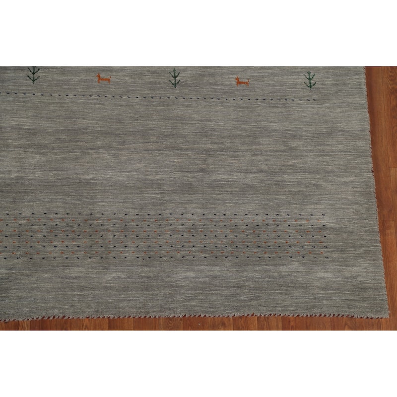 Tribal Gabbeh Indian Area Rug Handmade Wool Carpet - 7'10"x 9'8"