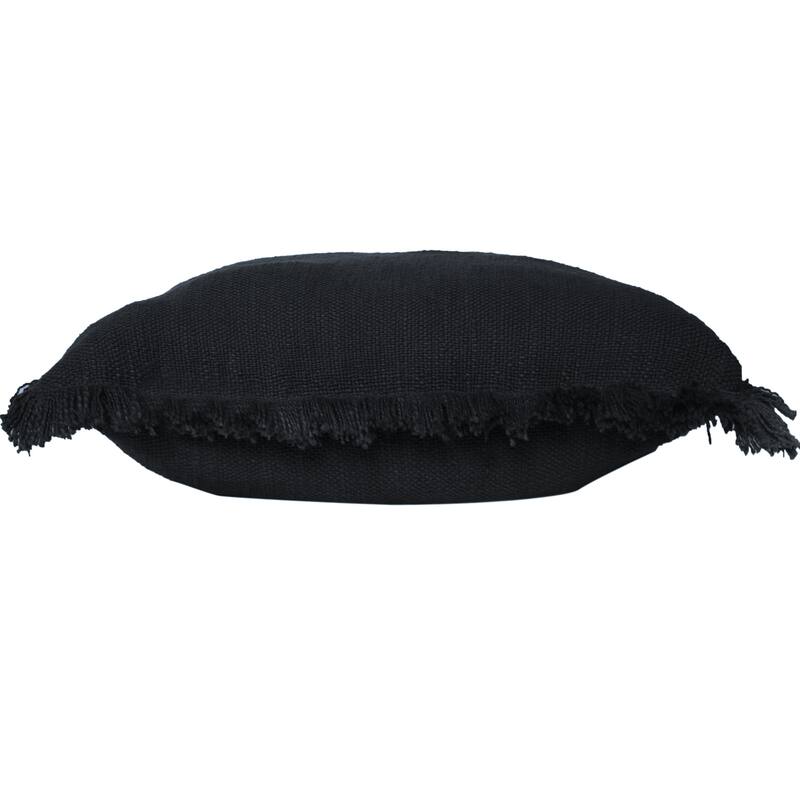 Hidalgo Solid Fringed Throw Pillow by Sevita